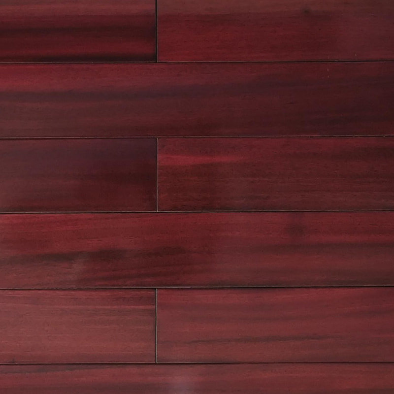 Padauk Темно-красный коричневый матовый пол из массива дерева